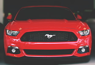 red Ford Mustang car