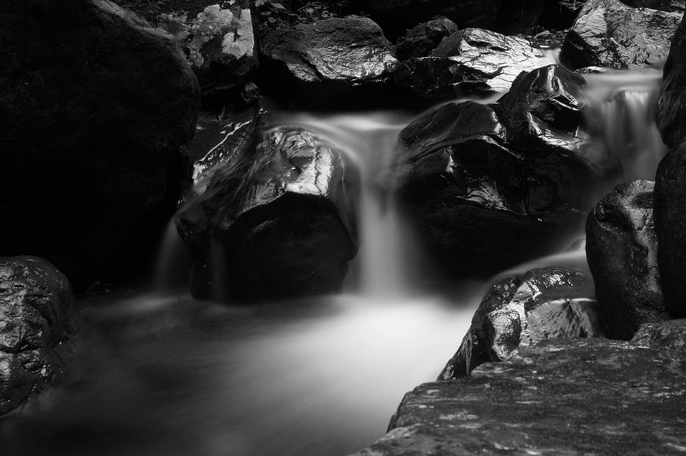 time lapse photography of river HD wallpaper