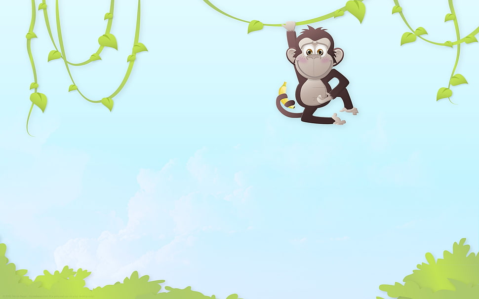 gray and brown monkey HD wallpaper