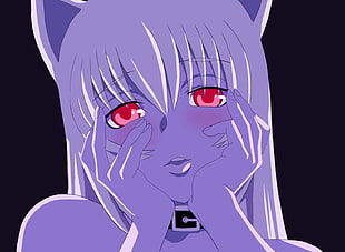 female anime character with red eyes