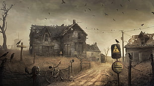 haunted houses digital wallpaper, apocalyptic, city, S.T.A.L.K.E.R., futuristic HD wallpaper