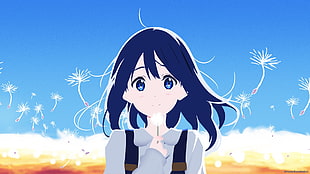 blue-haired female anime character, anime, Tamako Market, Kitashirakawa Tamako