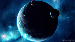 earth and other planets photo, space, 3D, render, planet