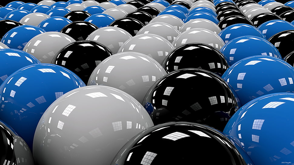 blue, white, and black marble toys HD wallpaper