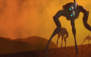 black robots illustration, Half-Life 2, video games, artwork, Half-Life 2: Episode One