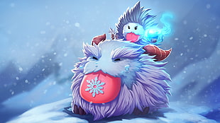 two white monster on snow digital wallpaper, League of Legends, Poro, Nunu