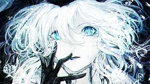 female anime character wearing black gloves illustration