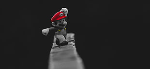 Super Mario figure, 500px, red, toys, selective coloring HD wallpaper