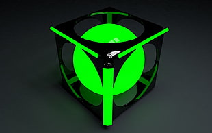 green and black shield illustration, Cinema 4D, 3D, geometry, circle