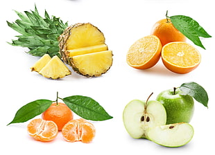 four variety of fruits