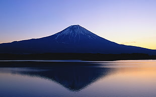 silhouette mountain, Mount Fuji, landscape, Japan, volcano
