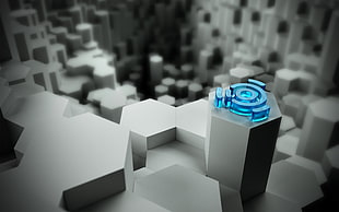 digital wallpaper of blue object HD wallpaper