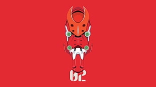red monster illustration, Neon Genesis Evangelion, EVA Unit 02 HD wallpaper