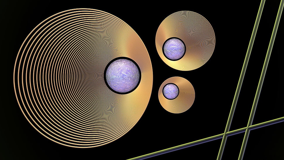 round gray and brown illustrations, circle HD wallpaper