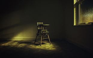 baby's brown wooden highchair, room, chair HD wallpaper