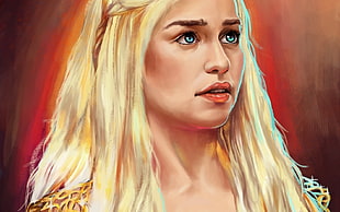 Daenarys Targaryen painting, digital art, Daenerys Targaryen, Game of Thrones, fan art