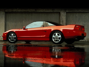 red luxury coupe HD wallpaper