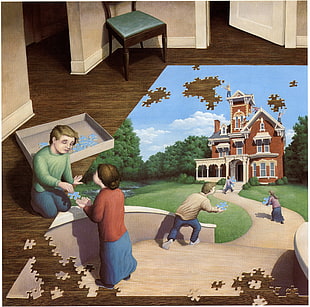 jigsaw puzzle, surreal