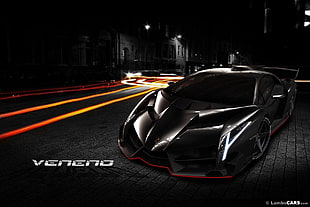 black Veneno coupe wallpaper, car, Lamborghini, Lamborghini Veneno, vehicle