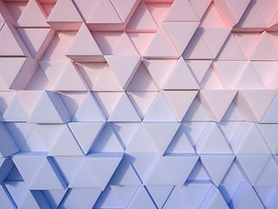 triangular cube white surface, triangle, pastel, abstract