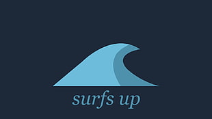 surfs up logo, surfing, water, waves, blue