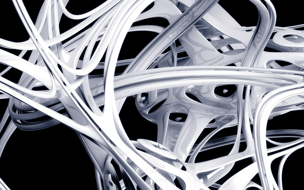 white metal tool frame illustration, abstract, vector, black background HD wallpaper