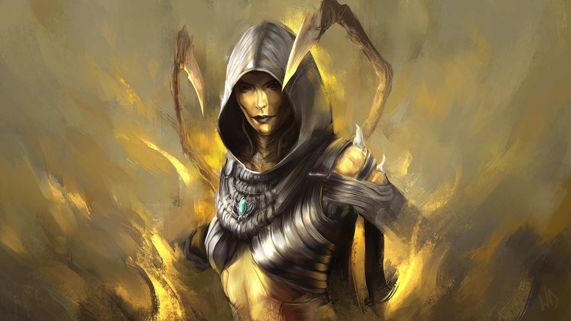 movie character painting, Mortal Kombat, Mortal Kombat X, fantasy art, D'vora