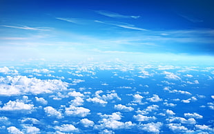 white clouds, photography, sky, clouds, blue HD wallpaper
