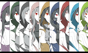 female anime character collage wallpaper, Kagerou Project