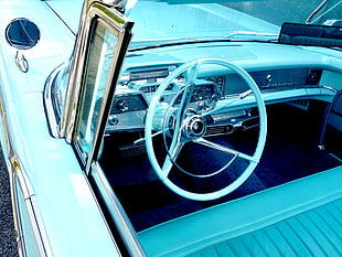 classic white vehicle steering wheel