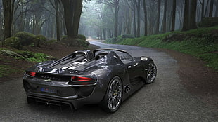grey convertible sports car parked on road during daytime