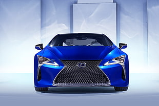 blue Lexus car with white background