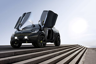 black Kia 3-door Cross over concept car HD wallpaper