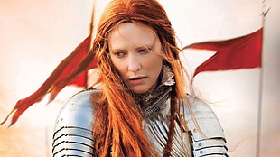 woman wearing stainless steel armor