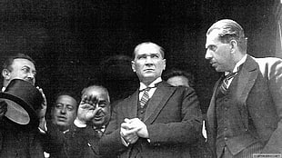 grayscale photo of man, Mustafa Kemal Atatürk, vintage, historic, monochrome
