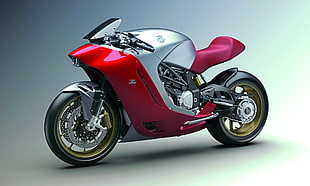 red and grey sports bike HD wallpaper