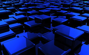 blue and gray box lot HD wallpaper
