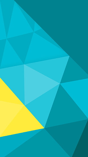 teal and yellow color shape HD wallpaper