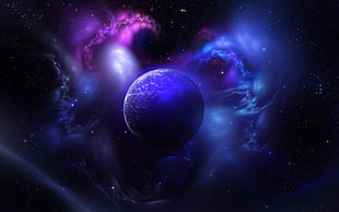 planet earth with aura wallpaper, space