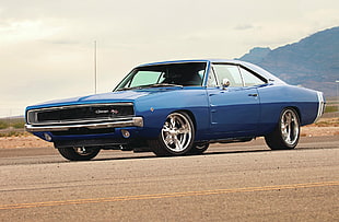 photo of blue Dodge Charger coupe during daytime