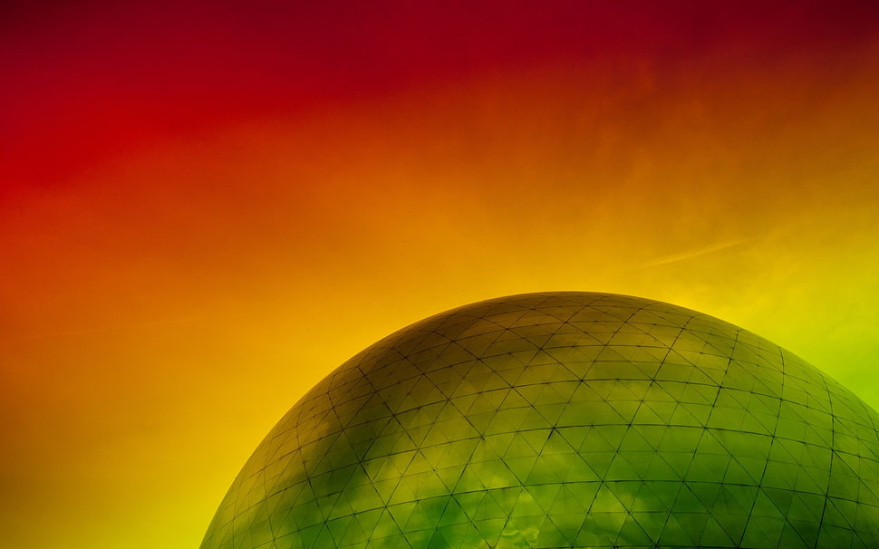 clear glass dome, urban, filter, architecture, sphere HD wallpaper