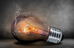 turned on incandescent bulb