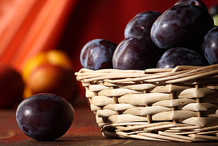 basket of purple grapes HD wallpaper