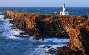 Lighthouse,  Sea,  Pier,  Rocks HD wallpaper