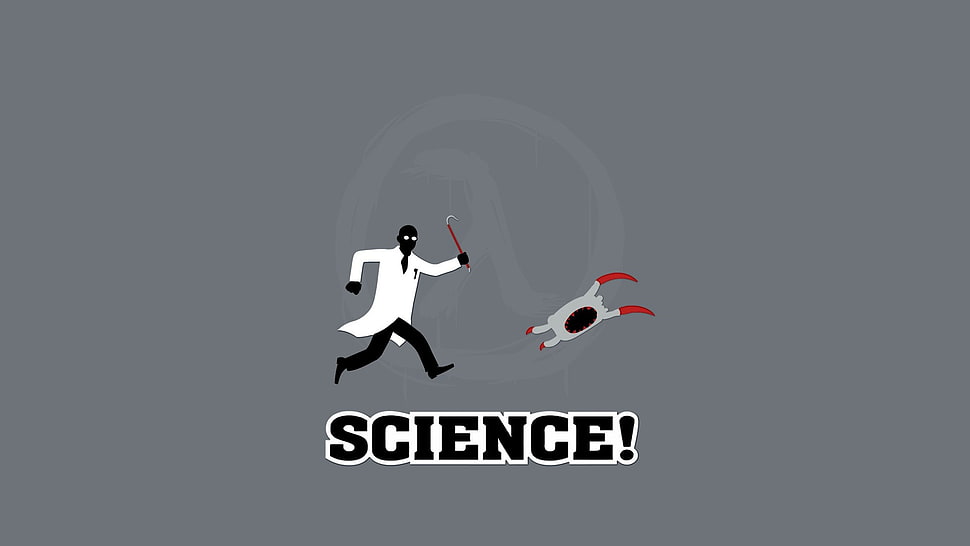 Science illustration, video games, Half-Life, minimalism, typography HD wallpaper