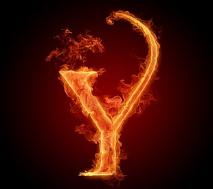 letter y with flame photo, fire, letter