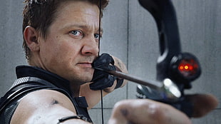 men's white tank top, movies, The Avengers, Hawkeye, Jeremy Renner