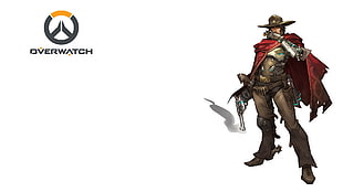 man wearing hat and red cape Overwatch character, Overwatch, McRee (Overwatch)