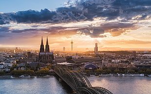 Hohenzollern Bridge, landscape, nature, cityscape, Cologne
