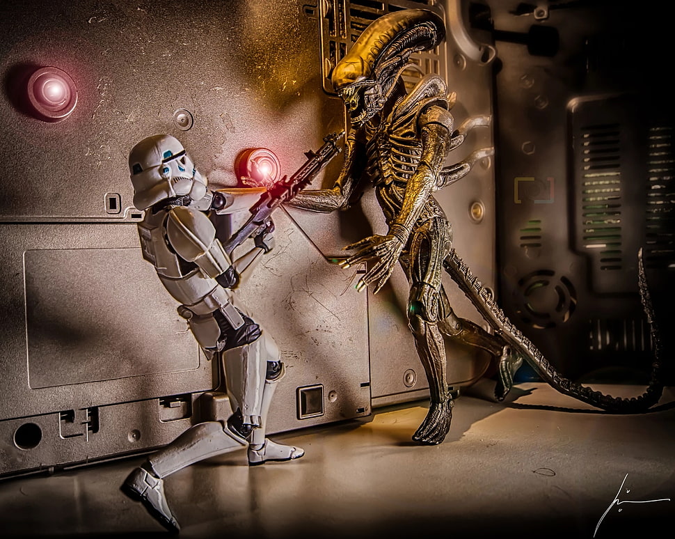 Star Wars Stormtrooper, toys, Xenomorph, stormtrooper, aliens HD wallpaper